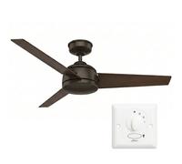 Hunter Fan, Ventilador de Techo y Control de pared para Interiores y Exteriores, Trimaran, 3 Aspas, Color Bronce, 132 cm, Ideal para Verano e Invierno, Modelo 50943