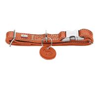 HUNTER Aalborg ALU-Strong - Collar para Perro | Piel de vacuno suave, cierre de clic de aluminio, ajustable sin niveles, resistente, fabricado en Alemania, color: naranja