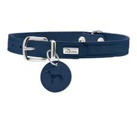 HUNTER Aalborg Collar para Perro de Piel, Simple, Resistente, cómodo, 37 (XS-S), Azul Oscuro
