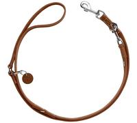 HUNTER Aalborg - Correa Ajustable para Perros (3 Posiciones, Piel de Vacuno Resistente con Fuerte engrasa), Color coñac