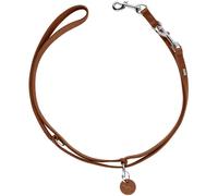 HUNTER Aalborg - Correa Ajustable para Perros Trenzada, Color coñac, 3 Posiciones, Piel de Vaca Resistente, Anillos Trenzados, Fabricado en Alemania, Talla 20/200