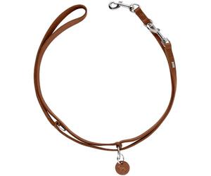 HUNTER Aalborg - Correa Ajustable para Perros Trenzada, Color coñac, 3 Posiciones, Piel de Vaca Resistente, Anillos Trenzados, Fabricado en Alemania, Talla 20/200