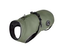HUNTER Abrigo para Perro Uppsala, Color Caqui, diseño 2 en 1 con Forro Interior extraíble, Impermeable, Ribetes Reflectantes, Lado del Vientre Cerrado, Ajuste óptimo, Talla: 55