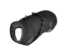 HUNTER Abrigo para Perro Uppsala, Color Negro, diseño 2 en 1 con Forro Interior extraíble, Impermeable, Ribetes Reflectantes, Lado del Vientre Cerrado, Ajuste óptimo, Talla: 32,5