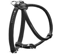HUNTER Arnés para Perro Redondo y Suave Canadian UP, Color: Negro, Piel Suave y Flexible, Costuras Redondas, Cuidado con el Pelo, sostenible, Fabricado en Alemania, Talla: XS-S