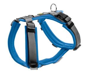 Hunter Arnés para Perros Maldon UP, Color: Azul/Gris, Forro Suave y cómodo, Altamente Reflectante Gracias a 3M Scotchlite, Ajustable en 4 Pliegues, con asa Acolchada (de S-M), Tamaño: XS