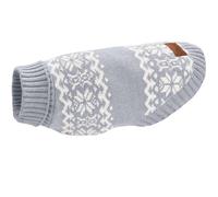 Hunter BIRKA - Jersey para Perros de Punto cálido con Hilo de Chenilla Suave, Cuello Alto y patrón Noruego, Lavable a máquina a 30 °C, Color Azul grisáceo, Talla 40