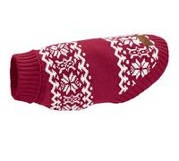 HUNTER BIRKA - Jersey para Perros de Punto cálido con Hilo de Chenilla Suave, Cuello Alto y patrón Noruego, Lavable a máquina a 30 °C, Color Rojo, Talla 40