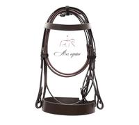 Hunter Bridle - Brida con muserola de 5 cm y banda para las cejas de 2.5 cm, color marrón (pony)