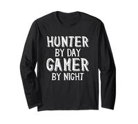 Hunter by Day Gamer by Night Top Hunting Gaming Deer Hunters Manga Larga