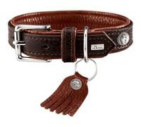 HUNTER Cody - Collar de Piel para Perro, Estilo rústico, Suave, Talla 45 (S), Color marrón Oscuro y marrón