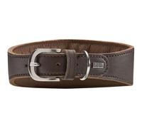 HUNTER Collar de Perro de Cuero Acolchado Super Suave, Talla 47 (S-M), Color marrón Oscuro