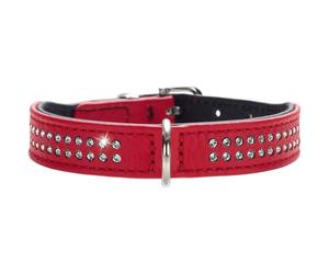 Hunter Collar de Perro de Piel de napa con Diamantes pequeños