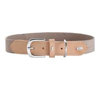 HUNTER Collar de Perro TRINO, Color: Gris/Natural, Piel de Vaca Robusta, Elegante Correa de algodón, Ligero y cómodo, diseño Scandi-Boho, Fabricado en Alemania, Talla: 55