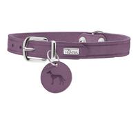 HUNTER Collar para Perro Aalborg, Color Morado, Piel Resistente y Duradera, con Fuerte Grasa, Ideal para Deportes de Perro y Uso Diario, con Colgante de Piel, Fabricado en Alemania, Talla 60