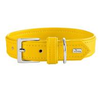 HUNTER Collar para Perro Amalfi, Color Amarillo, Vegano, Piel sintética con Aspecto de napa, Suave, fácil de Limpiar, Color Brillante, Muy cómodo de Llevar, Fabricado en Alemania, Talla 45
