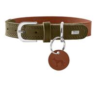 HUNTER Collar para Perro LEMVIG, Color coñac/Oliva, Piel, Resistente y Duradero, Suave, cómodo, Elegante y Moderno, Fabricado en Alemania, Talla 65