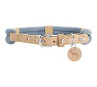 HUNTER Collar para Perro Malia, Color Azul Paloma/Natural, de Cuerda Flexible y Piel Resistente, Ligero, Resistente, Aspecto Moderno y Elegante, Colores Frescos, Fabricado en Alemania, Talla 40