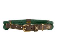 HUNTER Collar para Perro Malia, Color Verde Oscuro/marrón Oscuro, de rocío Suave y Piel Resistente, Ligero, Resistente, Aspecto Moderno y Elegante, Colores Frescos, Fabricado en Alemania, Talla 40