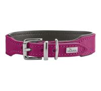 HUNTER Collar para Perro Malta, Color Magenta, de Piel de Vacuno engrasada, Suave, Resistente, Colores Brillantes, Hecho a Mano, Talla 37
