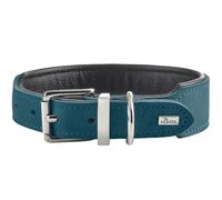 HUNTER Collar para Perro Malta, Color petróleo, de Piel de Vacuno engrasada, Suave, Resistente, Colores Brillantes, Hecho a Mano, Talla 55