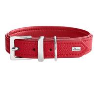 HUNTER Collar para Perro Sofia, Color Rojo, Piel sintética con Aspecto de napa, fácil de Limpiar, Color Brillante, Acolchado Suave, Resistente a desgarros, Fabricado en Alemania, Talla 50