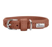 HUNTER Collar para Perros Soho Mini, Color coñac, Piel de Vacuno, Suave y Flexible, Suave al Tacto, Ligero, para Perros pequeños y Cachorros, Fabricado en Alemania, Talla 32