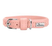 HUNTER Collar para Perros Soho Mini, Color Rosa Claro, Piel de Vacuno, Suave y Flexible, Suave al Tacto, Ligero, para Perros pequeños y Cachorros, Fabricado en Alemania, Talla: 37