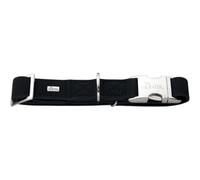 Hunter - Collar Softie Alu-Strong 30-45 cm negro | Piel sintética con aspecto de nobuk, fabricado en Alemania, cierre de aluminio resistente, regulable sin niveles