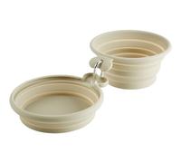 HUNTER - Comedero de Silicona para Viaje, 350 ml, marrón, 2 Unidades | Comedero y bebedero plegable 2 en 1, con mosquetón, ahorra espacio, apto para lavavajillas, color beige, 350 ml