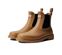 HUNTER Commando Chelsea Boot for Women - Low Block Heels, Slide Closure, and Waterproof Tawny 9 M