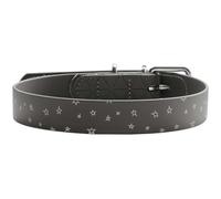 HUNTER Convenience Reflect Collar para Perro Gris con Estampado de Estrellas, Reflectante, diseño Moderno, Mezcla Resistente de plástico, Repelente al Agua, fácil de Limpiar y Duradero, Talla: M