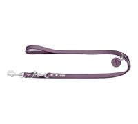 HUNTER Correa Ajustable de Piel para Perro de Color Morado, Muy Resistente, Ajustable en 3 Posiciones, con Llavero de Piel, Fabricado en Alemania, Talla 20/200