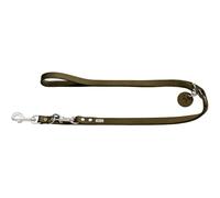 HUNTER Correa Ajustable de Piel para Perro de Color Verde Oliva, Muy Resistente, Ajustable en 3 Posiciones, con Llavero de Piel, Fabricado en Alemania, tamaño: 13/200
