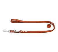 HUNTER Correa Ajustable de Piel para Perros de Color Naranja, Muy Resistente, Ajustable en 3 Posiciones, con Llavero de Piel, Fabricado en Alemania, Talla 16/200