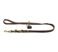 HUNTER Correa Ajustable para Perros Zanzíbar, Color marrón Oscuro, Piel de Vacuno, 3 Posiciones, Detalles marítimos, herrajes de Color latón, Elegante y Resistente, Fabricado en Alemania, tamaño: