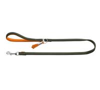 Hunter Correa para Perros Portofino de Piel de Primera Calidad, Suave y Flexible, con Correa Acolchada, Hecha a Mano, Fabricada en Alemania, Color Verde Oliva/Naranja, tamaño: 20/110