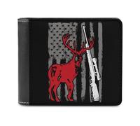 Hunter Deer - Cartera plegable para hombre, diseño de bandera de Estados Unidos