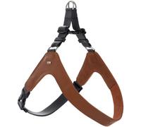 HUNTER DIMARO - Arnés para Perros, Color coñac, Piel de Vacuno Suave y Resistente, excelente Ajuste, fácil de Poner, infinitamente Ajustable, Ideal para Cachorros y Perros con Miedo a la Cabeza,