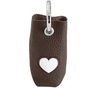 Hunter Dispensador de Bolsas para excrementos Love, Hecho a Mano, de Piel de Vacuno Flexible, con aplicación en Forma de corazón, mosquetón para una fijación fácil, Color: marrón