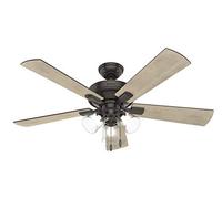 Hunter Fan Company, 54205 Crestfield Noble ventilador de techo de bronce con kit de luz LED y cadena de tracción
