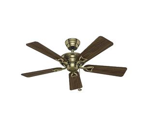 HUNTER FAN Sevilla, 112 cm, Ventilador de Techo para Interior, Silencioso, con Cadena y 5 Aspas Reversibles en Nogal y Roble Medio, para Verano o Invierno, AcabadoLatón Antiguo, Modelo 24034