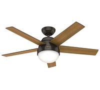 HUNTER FAN, Ventilador de Techo con Luz y Control Remoto para Interiores, Stile, 5 Aspas Reversibles, Color Bronce, 117 cm, adecuado para Verano e Invierno, Modelo 50641
