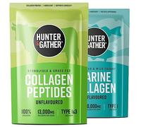 Hunter & Gather Colágeno Bovino 400g y Colágeno Marino - Péptidos de Colágeno en Polvo Hidrolizado Sin Sabor para Cabello, Piel, Uñas y Músculos (Envase 100% Reciclable)