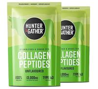 Hunter & Gather Colágeno en Polvo 2 x 400g - Péptidos de Colágeno Bovino Hidrolizado Sin Sabor para Cabello, Piel, Uñas y Músculos (Envase 100% Reciclable)