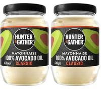 Hunter & Gather Mayonesa de Aceite de Aguacate | Clásico 630g | Hecha con Aceite de Aguacate Puro y Yema de Huevo de Granja Británica | Paleo, Keto, Sin Azúcar y Sin Gluten (Paquete de 2)