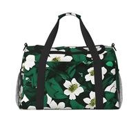 Hunter Green - Bolsa de viaje con estampado de pétalos florales y espacio amplio, plegable, para fin de semana