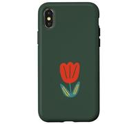 Hunter Green - Flor de tulipán Vintage Floral Carcasa para iPhone X/XS