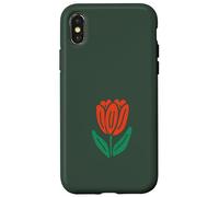 Hunter Green - Flor de tulipán Vintage Floral Carcasa para iPhone X/XS