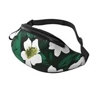 Hunter Green Floral Petals Pattern Print Unisex Pack Riñonera Ajustable Ligero Accesorio de Viaje Bolso Equipo al Aire Libre